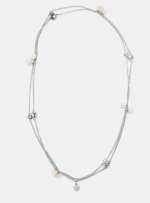Charriol Mother of Pearl Silver Tone Long Necklace