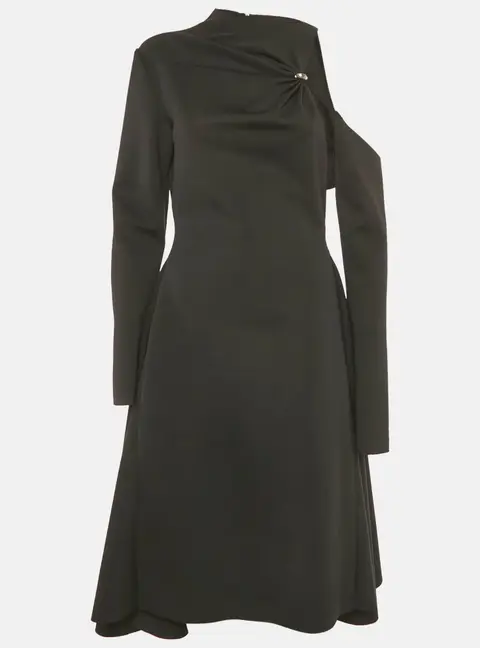 Chats By C.Dam Black Jersey Cut-Out Detail Midi Dress S