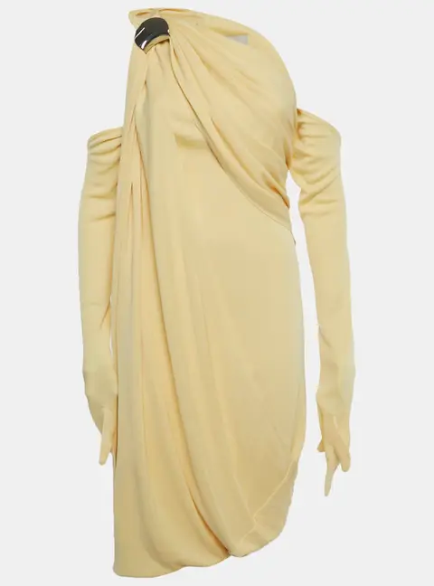 Chats by c.dam Yellow Jersey Asymmetric Eileen Dress S