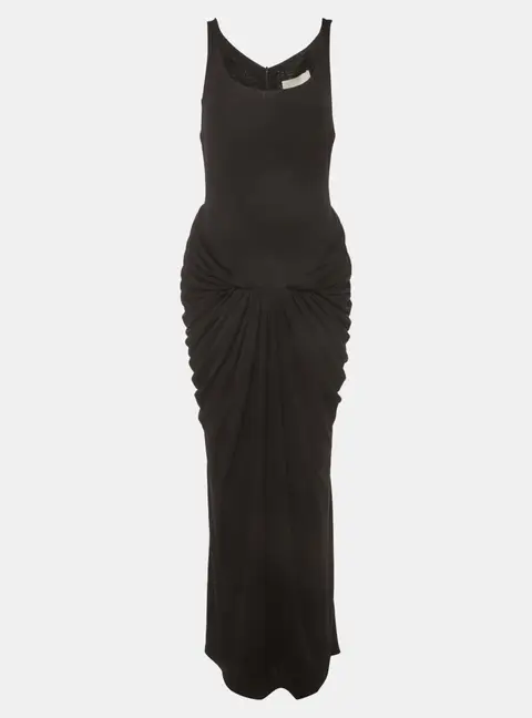 Chats By C.Dam Black Knit Draped Sleeveless Maxi Dress S