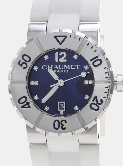 Chaumet Class One Blue 622C Stainless Steel Quartz Women Wristwatch 33mm
