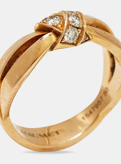 Chaumet Liens S&eacute;duction Diamonds 18k Rose Gold Ring Size 50