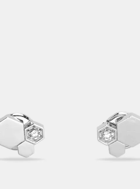 Chaumet Bee My Love Diamond 18k White Gold Stud Earrings