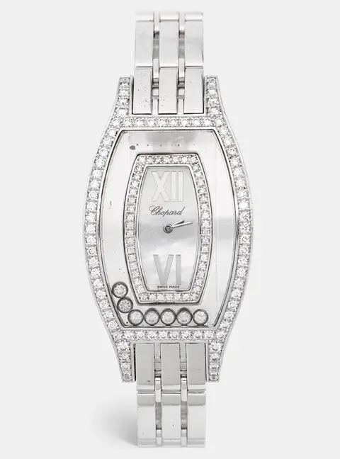 Chopard Happy Diamonds 20/9029 Mother of Pearl Dial Diamond 18k White Gold Women's Wristwatch 28 mm