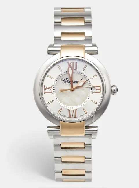 Chopard Imperiale 388532-6002 Silver Dial Mother of Pearl 18K Rose Gold and Stainless Steel Women's Wristwatch 36 mm