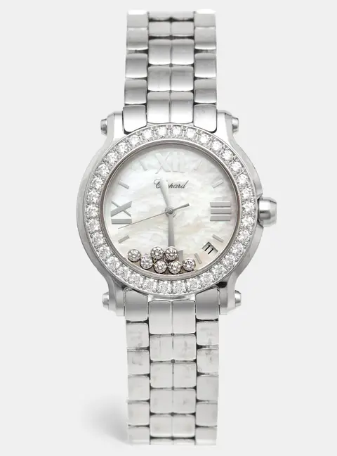 Chopard Happy Sport 27/8478-20 Mother Of Pearl Dial Stainless Steel Diamond Women's Wristwatch 36 mm