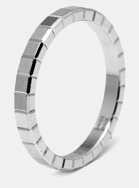 Chopard Ice Cube 18k White Gold Band Ring Size 55