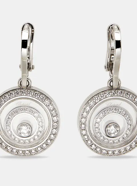 Chopard Happy Spirit Diamonds 18k White Gold Earrings