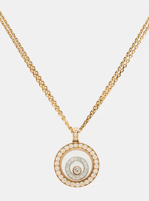 Chopard Happy Spirit Diamonds 18k Two Tone Gold Necklace