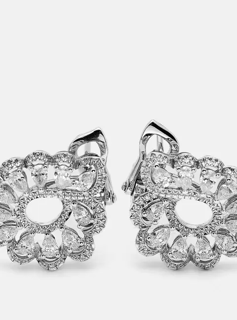 Chopard Precious Lace Vague Diamonds 18k White Gold Earrings