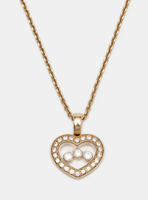 Chopard Happy Diamonds 18k Rose Gold Pendant Necklace