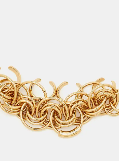 Chlo&eacute; Reese Gold Tone Multi Finger Cocktail Ring Size 52