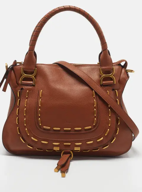 Chlo&eacute; Marcie Studded Medium Leather Shoulder Bag