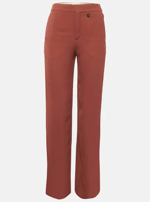 Chloe Brown Crepe Wide Leg Trousers S