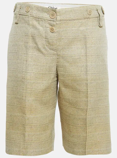Chloe Beige Patterned Regular Shorts L