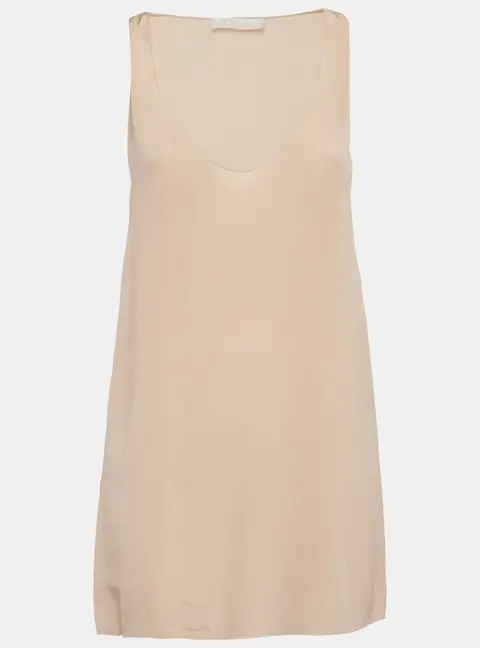 Chloe Powdery Pink Silk Scoop Neck Tank Top S