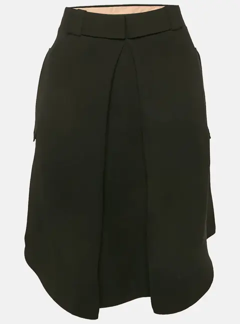 Chlo&eacute; Black Silk Pleated Short Skirt L