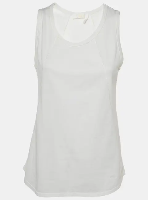 Chloe White Cotton Tank Top L