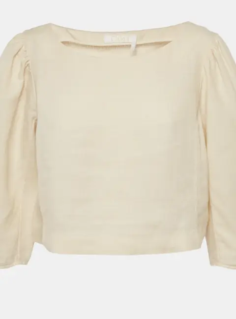 Chloe Beige Linen Top M