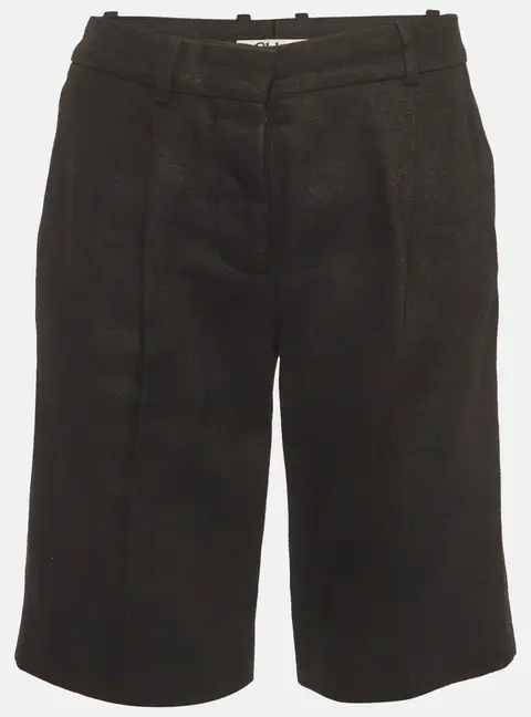 Chloe Black Linen Tailored Shorts S