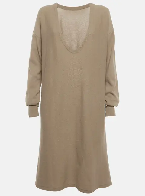 Chloe Beige Cashmere Knit Mini Dress S