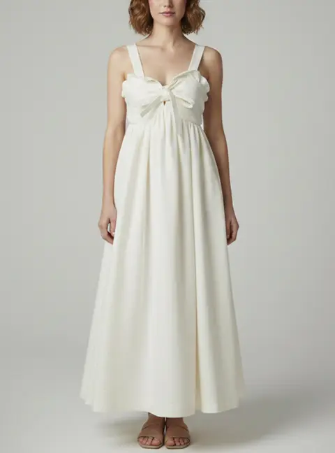 Chlo&eacute; White Canvas Ruffle Bustier Sleeveless Dress M