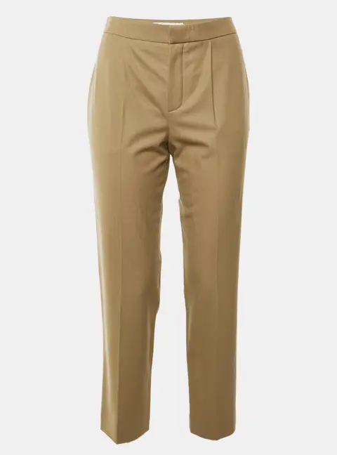 Chlo&eacute; Khaki Wool Trousers M