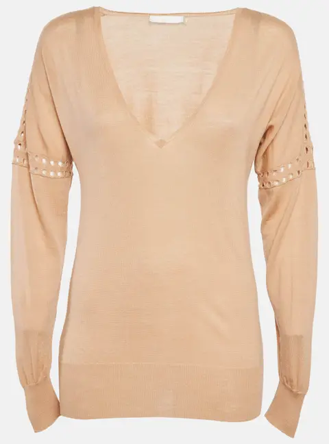 Chlo&eacute; Sun Tan Wool Knitted Top XS