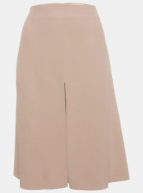 Chloe Beige Crepe A-Line Mini Skirt S