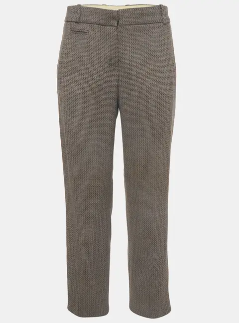 Chloe Multicolor Houndstooth Wool Straight Fit Trousers M