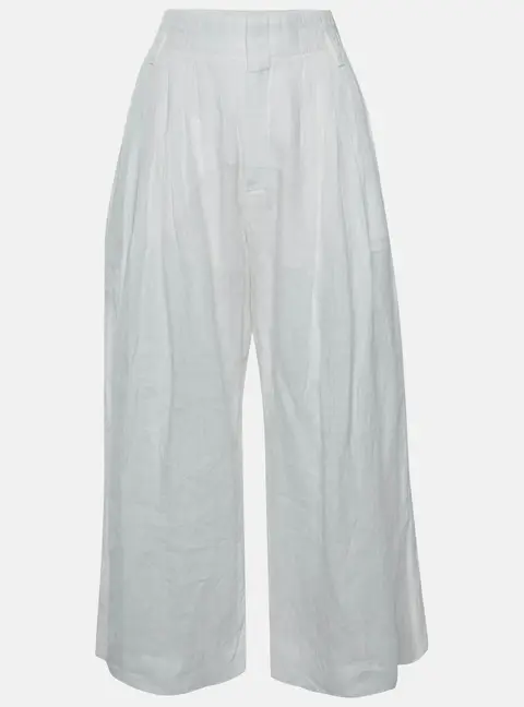 Chlo&eacute; Ivory Linen Wide Leg Pants M