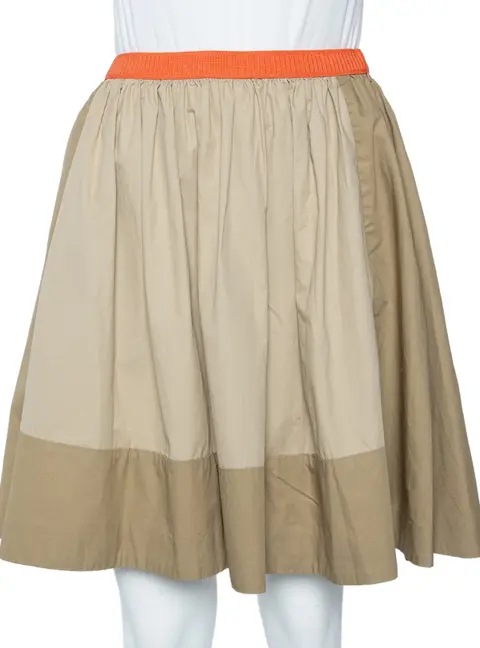 See by Chloe Two Tone Cotton Contrast Waist Flared Waist S