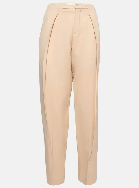 Chloe Light Beige Crepe Trousers M