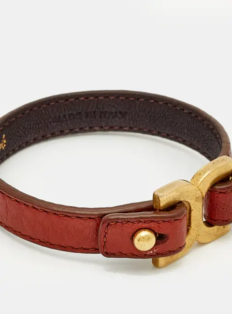 Chlo&eacute; Leather Gold Tone Bracelet