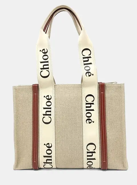 Chloe Multicolor Fabric Woody Bag Medium