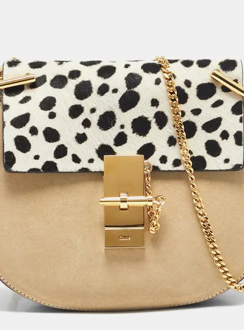 Chloe Drew Small Multicolor Calf Hair, Leather and Suede Shoulder Bags