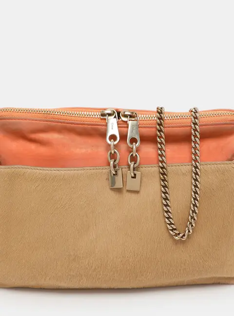 Chloe Beige Calf Hair and Suede Shoulder Bags