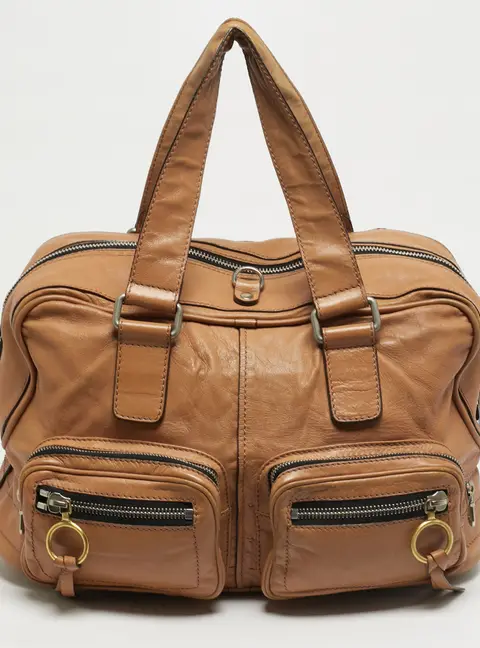 Chloe Betty Tan Leather Zip Satchel