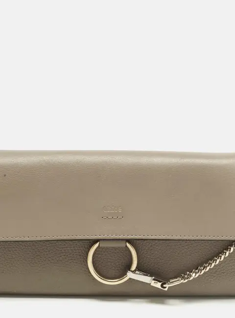 Chloe Faye Grey Leather Continental Wallet