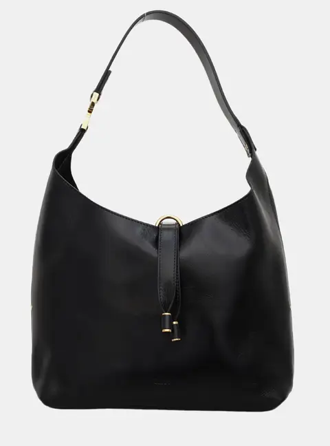 Chloe Marcie Small Black Calf Leather Hobo Bag