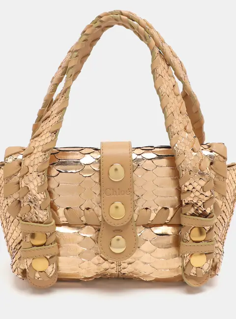 Chlo&eacute; Silverado Gold Python Satchel