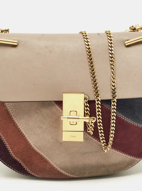 Chloe Drew Patchwork Medium Multicolor Leather Shoulder Bag