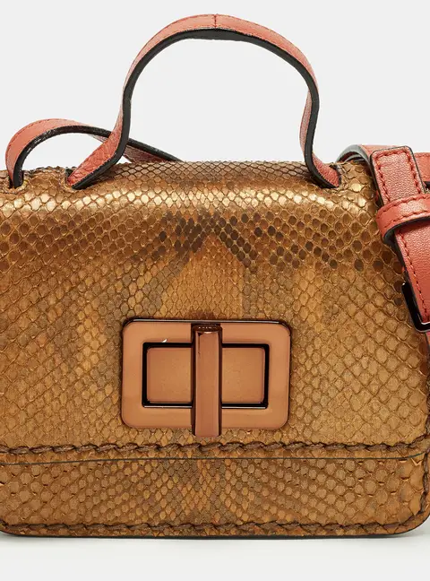 Chloe Louise Gold/Brown Snakeskin Crossbody Bag
