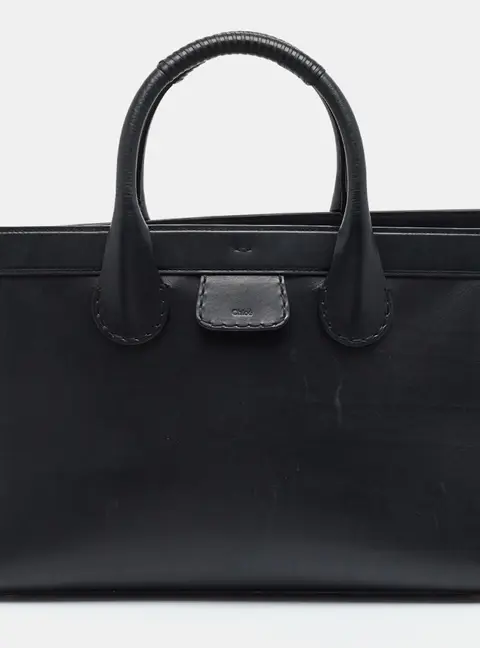 Chloe Edith Large Black Leather Tote