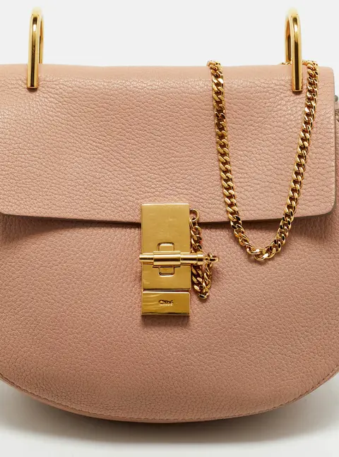 Chloe Drew Medium Pink Leather Shoulder Bag