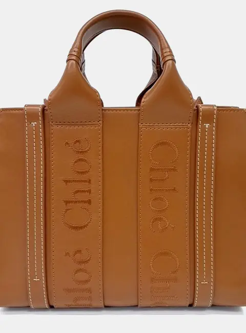Chloe Brown Leather Woody Bag Small