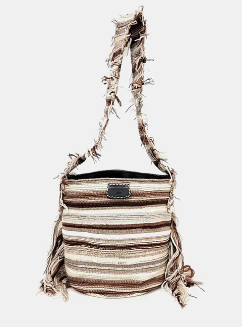 Chloe Multicolor Knit Fabric bucket bag