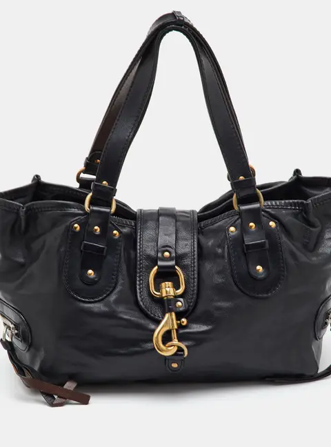 Chloe Kerala Horse Black Leather Satchel