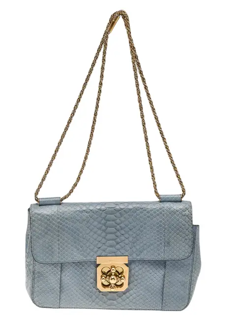 Chloe Blue Python Medium Elsie Shoulder Bag