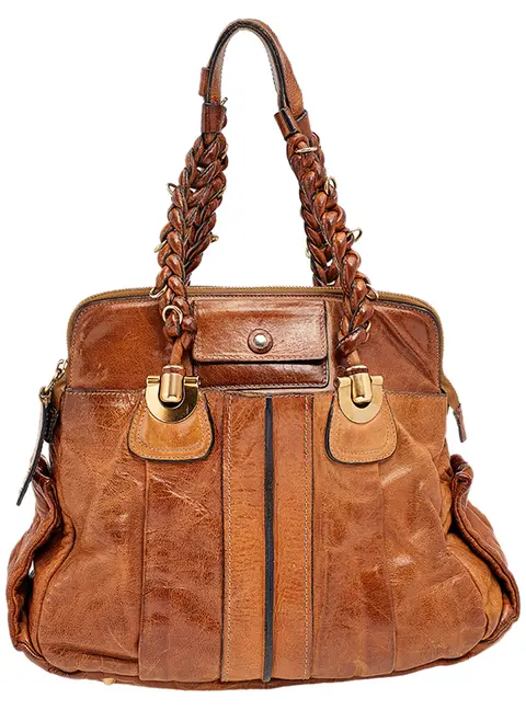Chloe Brown Leather Heloise Large Satchel